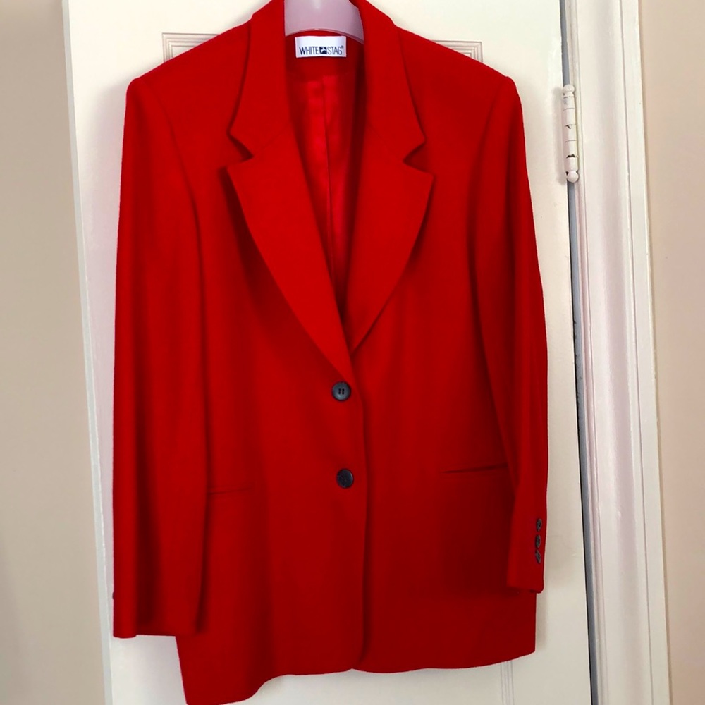 Vintage Red Wool Blazer